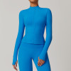 Wholesale Autumn/Winter Zipper Long-Sleeved Quick-Drying Yoga Jacket - OEM & ODM Sports Fitness Wear for Outdoor Casual Top, Perfect for Running!
