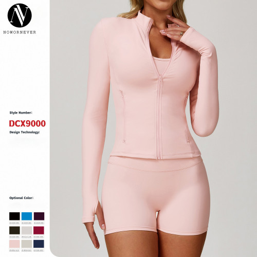 Wholesale Autumn/Winter Zipper Long-Sleeved Quick-Drying Yoga Jacket - OEM & ODM Sports Fitness Wear for Outdoor Casual Top, Perfect for Running!