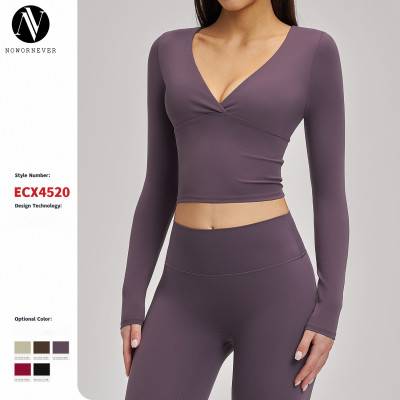 Wholesale OEM Women's Versatile Spring/Summer Yoga Top - Stylish Long-Sleeve Sportswear for Pilates & Fitness, European & American Design, ODM Options Available