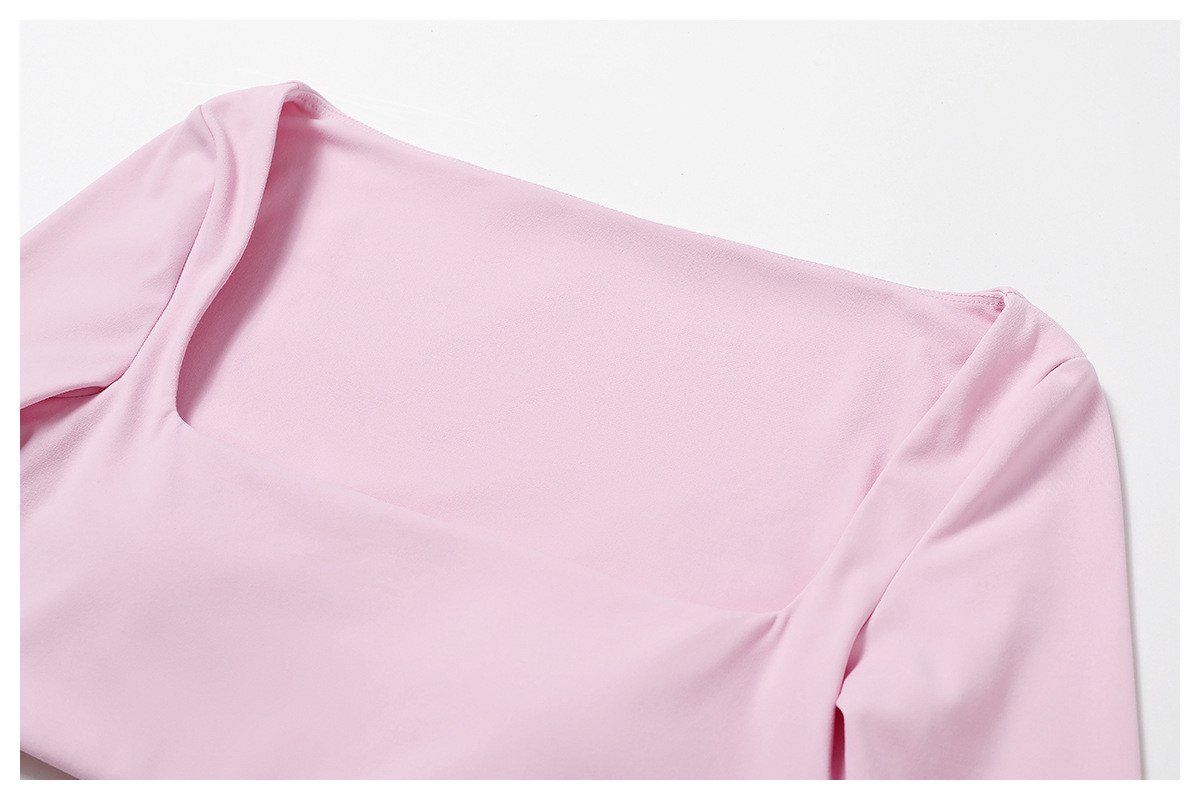 fitted long-sleeved fitness tops