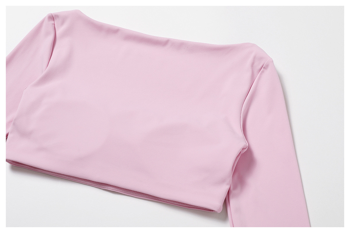 fitted long-sleeved fitness tops