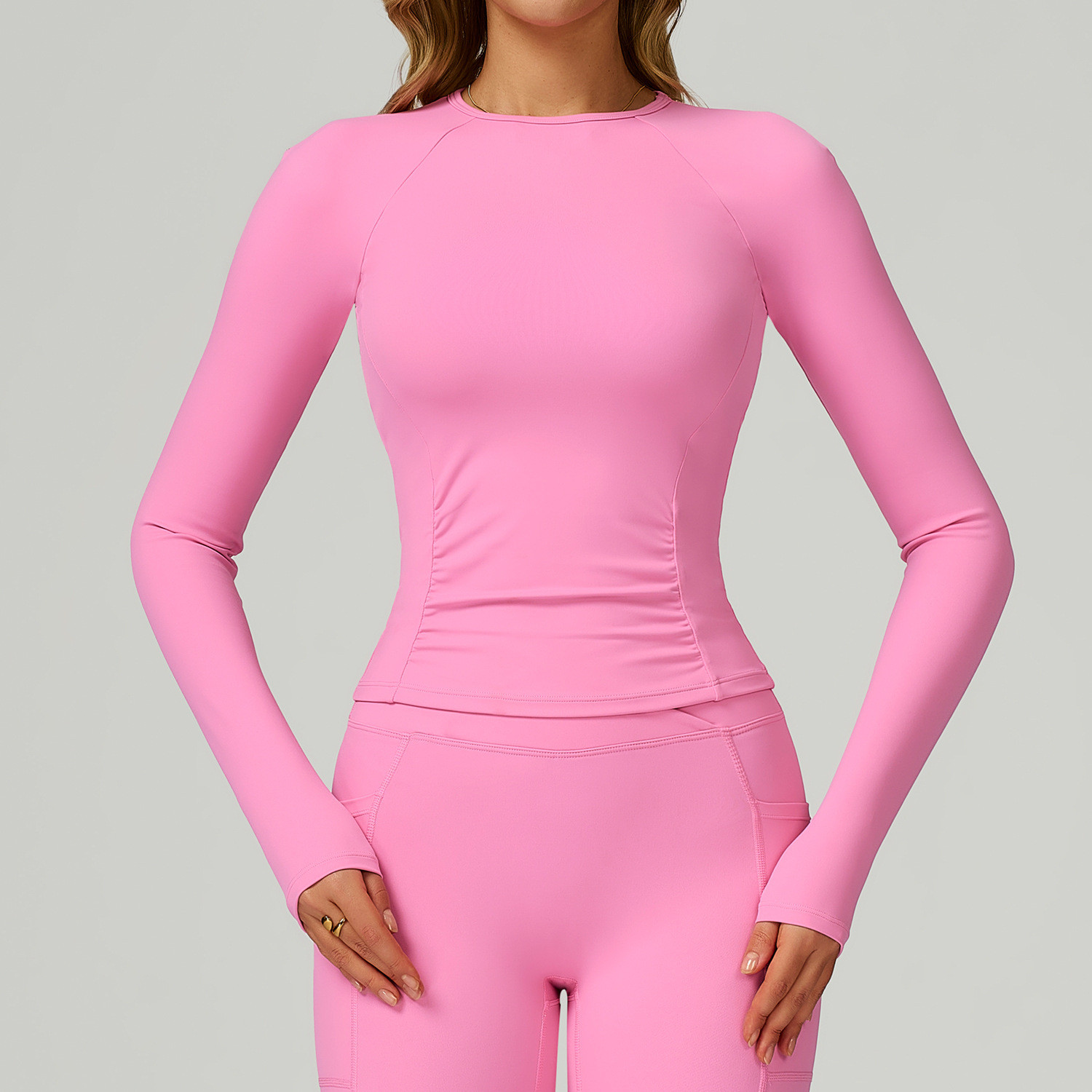 slim-fit long sleeve workout top