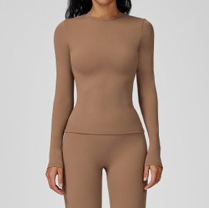 OEM & ODM Brushed Long-Sleeved Yoga Wear for Fitness – Slim Fit Round Neck T-Shirt 3101 for Outdoor Running Sports - Wholesale Activewear Options Available