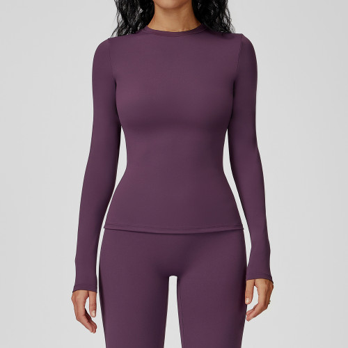 OEM & ODM Brushed Long-Sleeved Yoga Wear for Fitness – Slim Fit Round Neck T-Shirt 3101 for Outdoor Running Sports - Wholesale Activewear Options Available