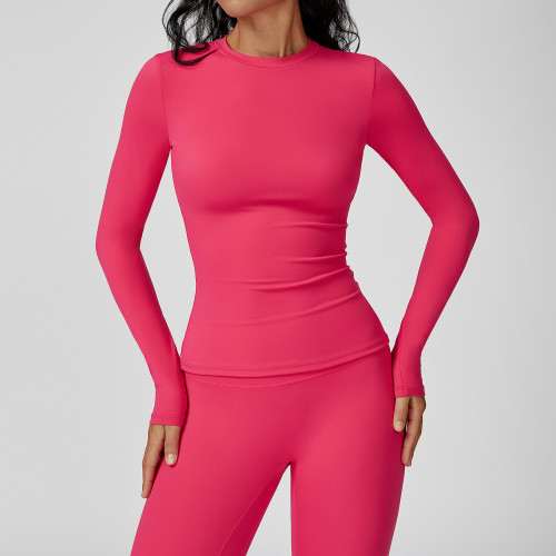 OEM & ODM Brushed Long-Sleeved Yoga Wear for Fitness – Slim Fit Round Neck T-Shirt 3101 for Outdoor Running Sports - Wholesale Activewear Options Available
