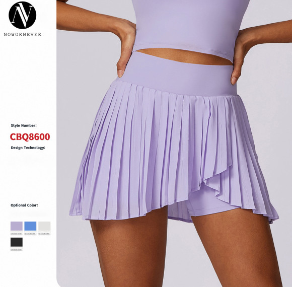 OEM & ODM Women's Casual Pleated Sports Skirt - Quick-Drying Two-Piece Tennis Skirt, Anti-Exposure Fitness Skirt for Wholesale & Sourcing Agents8600