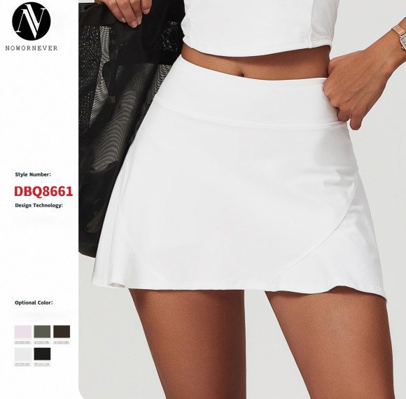 Women's High-Waisted A-Line Yoga Mini Skirt - Anti-Exposure Casual Sportswear & Fitness Tennis Skirt for Wholesale & Sourcing Agents - OEM/ODM 8661