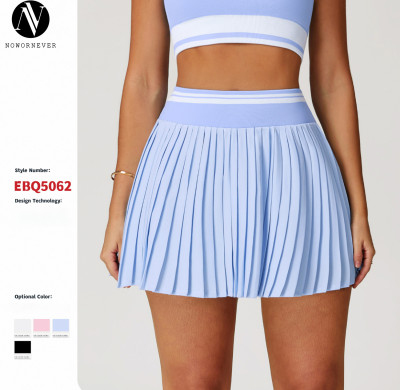 OEM & ODM Summer Color-Blocked Pleated Mini Skirt - High-Waisted A-Line Athletic Design, Anti-Exposure Tennis Skirt for Wholesale & Sourcing Agents5062