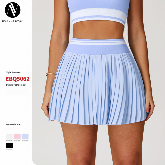 OEM & ODM Summer Color-Blocked Pleated Mini Skirt - High-Waisted A-Line Athletic Design, Anti-Exposure Tennis Skirt for Wholesale & Sourcing Agents5062