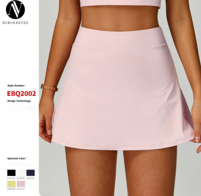 OEM & ODM High-End Women's Flip-Up Waistband Sporty Mini Skirt - Anti-Exposure, Nude-Feel Summer Short Skirt with Pockets for Wholesale and Sourcing Agents2002