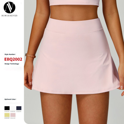 OEM & ODM High-End Women's Flip-Up Waistband Sporty Mini Skirt - Anti-Exposure, Nude-Feel Summer Short Skirt with Pockets for Wholesale and Sourcing Agents2002