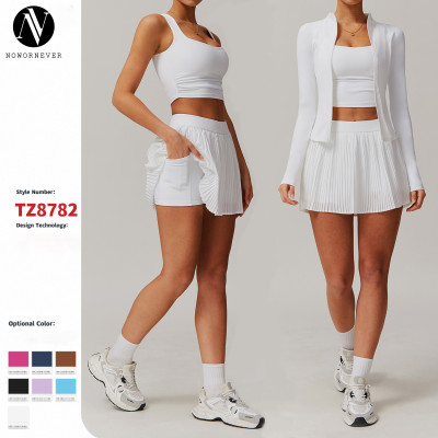 Custom Manufacturing Women’s Cloud-Feel Breathable Outdoor Sports Set - Yoga Apparel with Hip-Covering Design & Waist-Slimming Fit | OEM, ODM & Wholesale Options8782