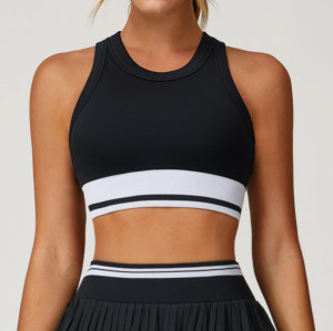 Premium OEM ODM Seamless Yoga Vest - Tight-Fitting Color-Blocked Racerback Bra & Fitness Running Sports Vest (5062) - Ideal for Wholesalers and Global Brand Collaborations