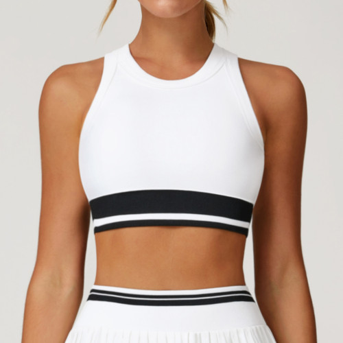 Premium OEM ODM Seamless Yoga Vest - Tight-Fitting Color-Blocked Racerback Bra & Fitness Running Sports Vest (5062) - Ideal for Wholesalers and Global Brand Collaborations