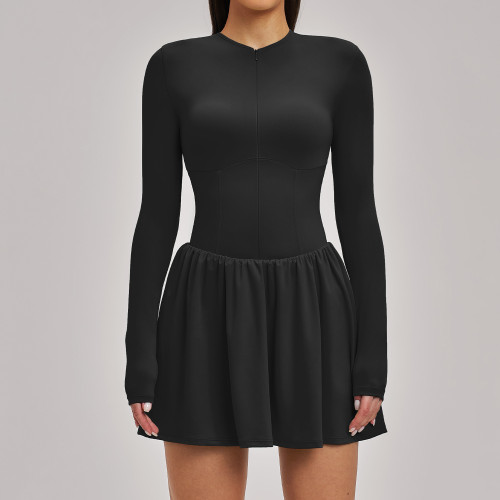 Activewear OEM & ODM Naked-Feel Fake Two-Piece Tennis Skirt | Anti-Exposure Fitness Pocket Sports Dress - Style 9577 Available for Wholesale