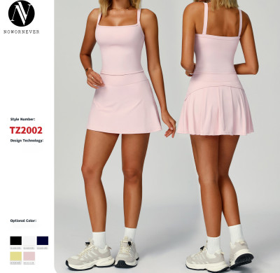 Wholesale Women's Naked-Feel Activewear Set - Anti-Exposure Yoga Wear with Folded Waistband, Slim Fit Outdoor Running Fitness, OEM & ODM Contract Manufacturing, Style 2002