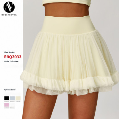 Wholesale OEM & ODM Summer Anti-Exposure Base Layer Shorts, High-Waisted Tennis Skirt, Casual A-Line Half Skirt, Mesh Sports Mini Skirt - Style 2033 for Activewear Brands