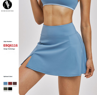 Wholesale OEM/ODM Cross-Border Naked-Feel Sports Mini Skirt - A-Line Anti-Exposure Base Layer Tennis & Running Shorts - Style 6116 for Activewear Brands & Importers
