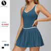 Wholesale OEM & ODM Women's Naked-Feel Dress | Fake Two-Piece Anti-Exposure Outdoor Sports Skirt for Fitness & Tennis - Style 3092 | Sourcing Agents Invited