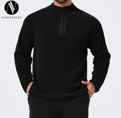 Custom Men's Half-Zip Fleece Sports Jacket 1043 - OEM & ODM Available | Wholesale Outdoor Coat for Hiking & Camping | Durable Sportswear for Active Lifestyles