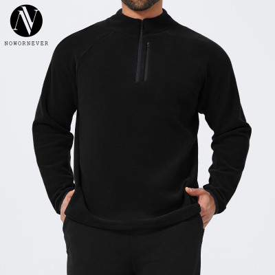 Custom Men's Half-Zip Fleece Sports Jacket 1043 - OEM & ODM Available | Wholesale Outdoor Coat for Hiking & Camping | Durable Sportswear for Active Lifestyles