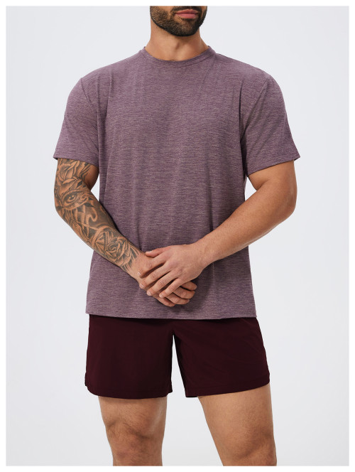 Men's Retro Fitness Sports T-Shirt 1105 | Crew Neck Soft Tee for Tennis, Badminton & Hiking