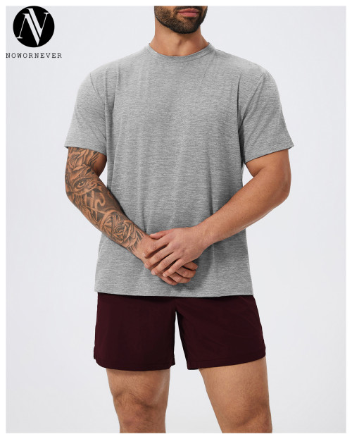 Men's Retro Fitness Sports T-Shirt 1105 | Crew Neck Soft Tee for Tennis, Badminton & Hiking