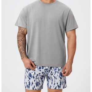 OEM & ODM Men's Soft Breathable Moisture Wicking Sports T-Shirt 1094 | Retro Crew Neck Tee for Running & Outdoor Sports - Wholesale Activewear Solutions