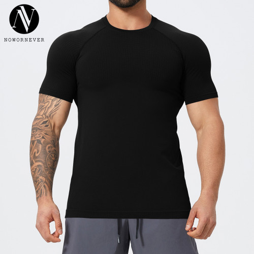 OEM & ODM Men's Seamless Muscle Fit Sports T-Shirt 1058 | Premium Athletic Short Sleeve for Gym, Training, Basketball & Running - Bulk Wholesale Available