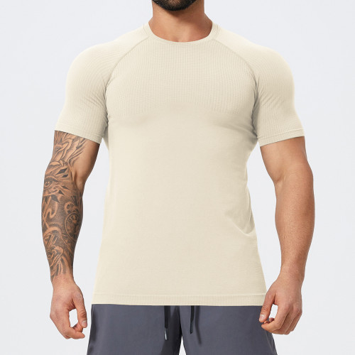 OEM & ODM Men's Seamless Muscle Fit Sports T-Shirt 1058 | Premium Athletic Short Sleeve for Gym, Training, Basketball & Running - Bulk Wholesale Available