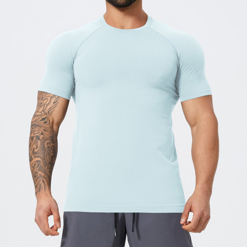 OEM & ODM Men's Seamless Muscle Fit Sports T-Shirt 1058 | Premium Athletic Short Sleeve for Gym, Training, Basketball & Running - Bulk Wholesale Available