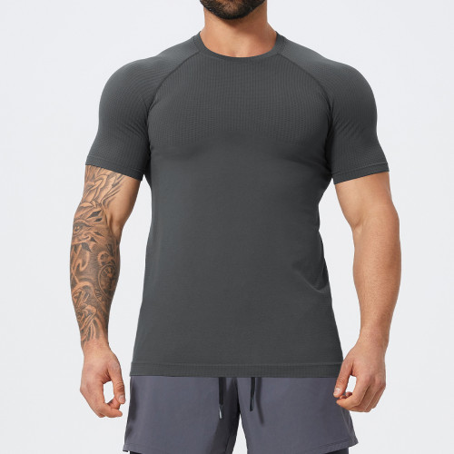 OEM & ODM Men's Seamless Muscle Fit Sports T-Shirt 1058 | Premium Athletic Short Sleeve for Gym, Training, Basketball & Running - Bulk Wholesale Available