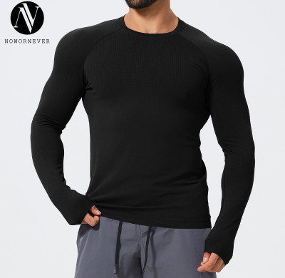 Men's Seamless Slim Fit Long Sleeve Sports T-Shirt 1058-3 | OEM & ODM Athletic Top for Gym, Running, Basketball & Football - Wholesale Options Available for Sourcing Agents