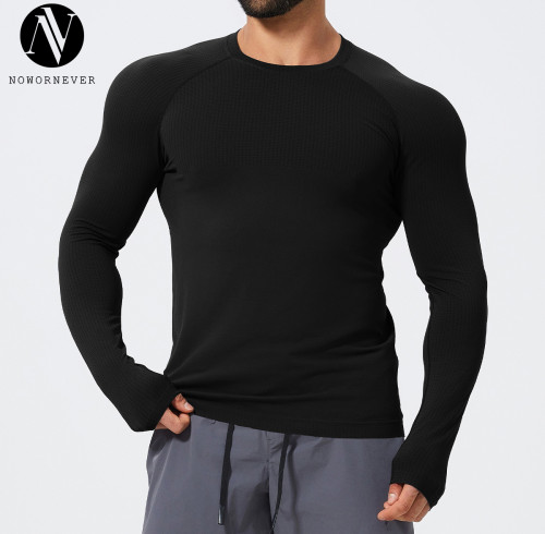 Men's Seamless Slim Fit Long Sleeve Sports T-Shirt 1058-3 | OEM & ODM Athletic Top for Gym, Running, Basketball & Football - Wholesale Options Available for Sourcing Agents