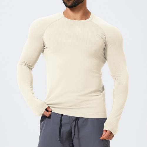Men's Seamless Slim Fit Long Sleeve Sports T-Shirt 1058-3 | OEM & ODM Athletic Top for Gym, Running, Basketball & Football - Wholesale Options Available for Sourcing Agents
