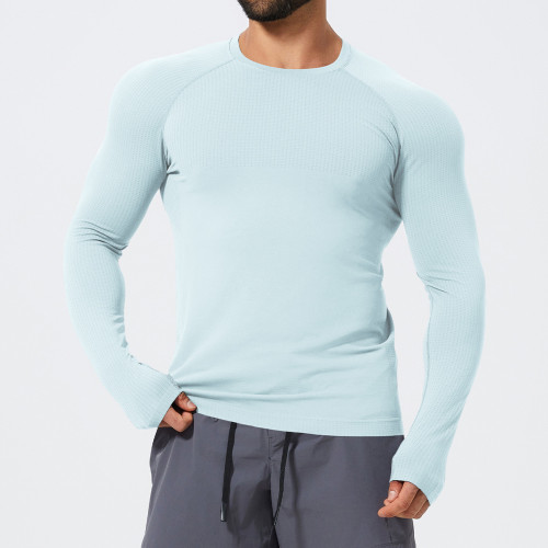 Men's Seamless Slim Fit Long Sleeve Sports T-Shirt 1058-3 | OEM & ODM Athletic Top for Gym, Running, Basketball & Football - Wholesale Options Available for Sourcing Agents