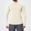Men's Stand Collar Seamless Long Sleeve Sports T-Shirt 1058-1 | OEM & ODM Available | Moisture Wicking Zip Top for Gym, Running & Football - Wholesale Activewear Solutions