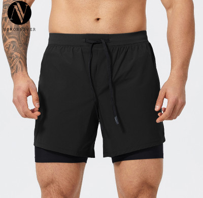OEM Custom Men's Nylon Fitness Sports Shorts 1045 | Quick Dry Stretch Double Layer Basketball Shorts for Running & Training - Ideal for Wholesale and Sourcing Agents