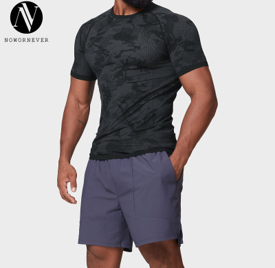 Men's Seamless Jacquard Short Sleeve 1083 | OEM & ODM Slim Fit Stretch Quick Dry Moisture Wicking Training Top for Wholesale - Perfect Activewear Solution for Brands & Traders