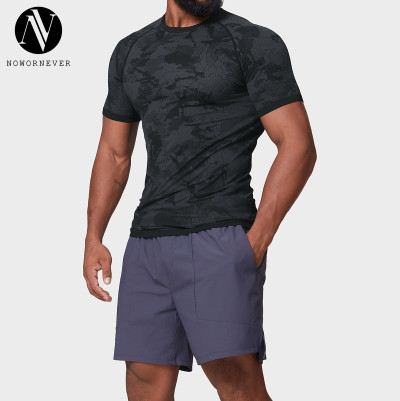 Men's Seamless Jacquard Short Sleeve 1083 | OEM & ODM Slim Fit Stretch Quick Dry Moisture Wicking Training Top for Wholesale - Perfect Activewear Solution for Brands & Traders