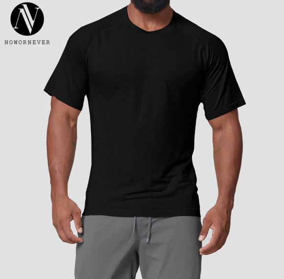 Men's Quick Dry Moisture Wicking Sports T-Shirt 1075 | OEM & ODM Available | Wholesale Short Sleeve Breathable Tee for Outdoor Running & Fitness Training