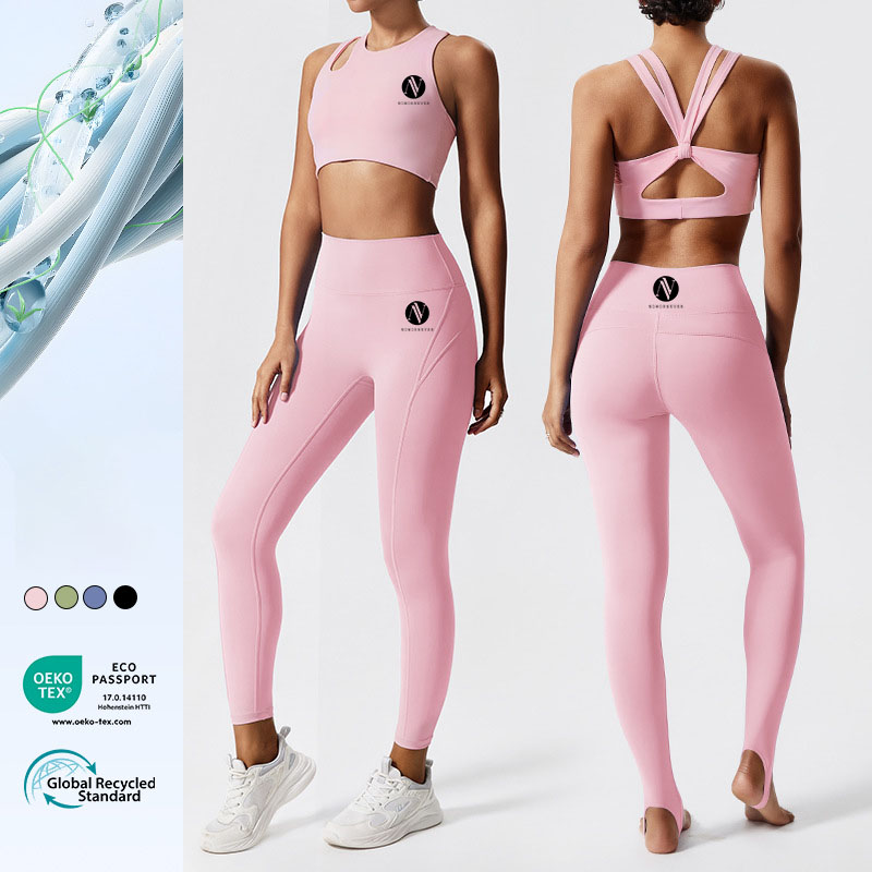 Custom PInk eco friendly yoga set