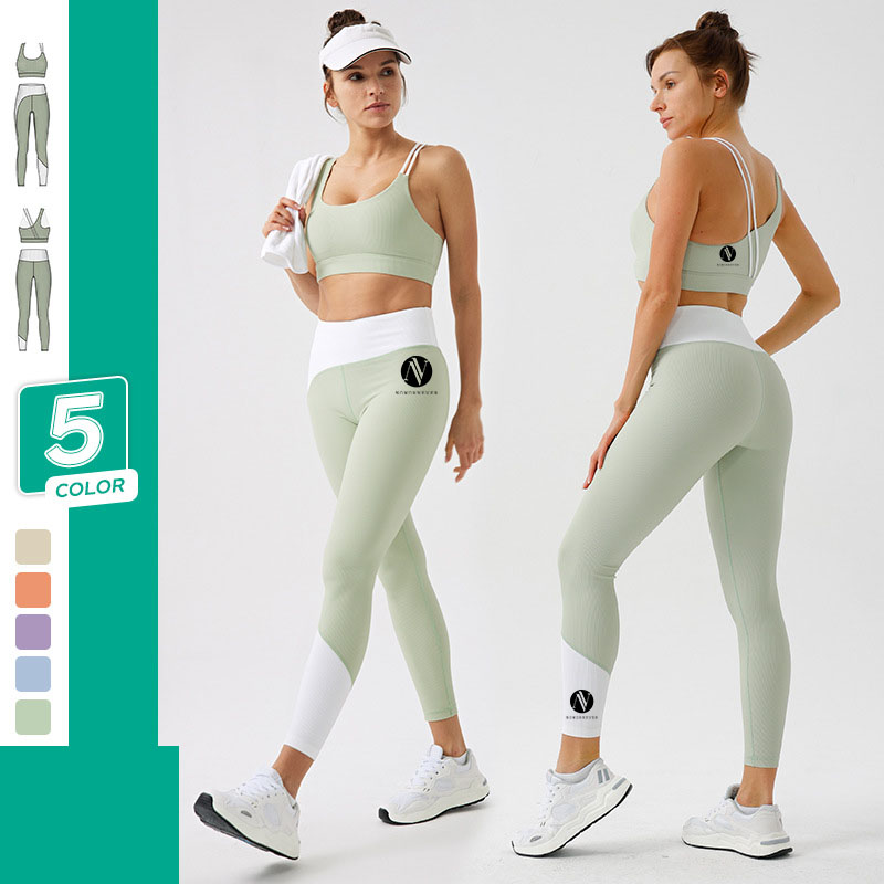 Custom 4piece green activewear set recycled