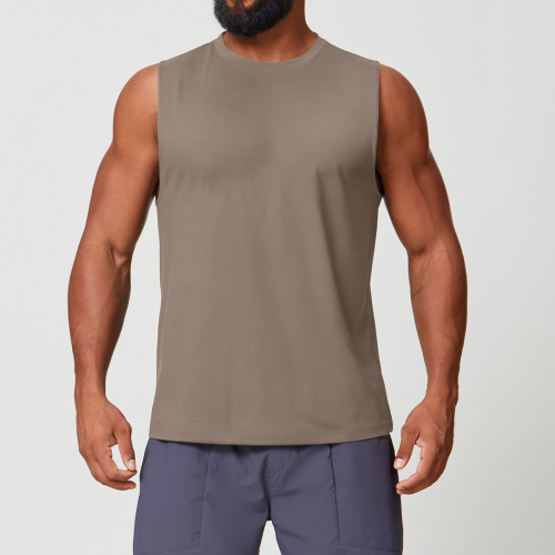 OEM & ODM Men's Solid Color Sleeveless Sports Tank Top 1166 | Breathable Sweat-Wicking Vest for Yoga, Fitness & Running - Wholesale Activewear & Sourcing Agents