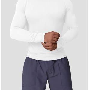 Men's Seamless Jacquard Long Sleeve T-Shirt 1075 | OEM & ODM Services for Slim Fit Quick Dry Moisture Wicking Training Tops - Wholesale Activewear Solutions