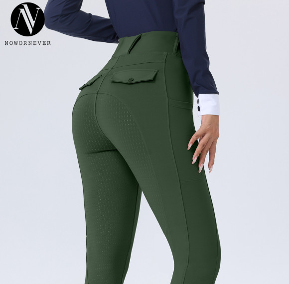 OEM Women's Full Seat Silicone Non-Slip Riding Breeches | Stretchy Slim Fit Equestrian Pants - White Competition Wear | ODM & Wholesale Solutions for European & American Style Apparel