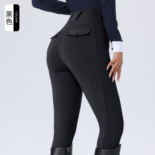 OEM Women's Full Seat Silicone Non-Slip Riding Breeches | Stretchy Slim Fit Equestrian Pants - White Competition Wear | ODM & Wholesale Solutions for European & American Style Apparel