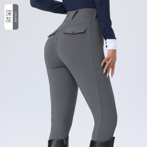 OEM Women's Full Seat Silicone Non-Slip Riding Breeches | Stretchy Slim Fit Equestrian Pants - White Competition Wear | ODM & Wholesale Solutions for European & American Style Apparel