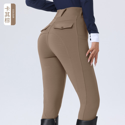 OEM Women's Full Seat Silicone Non-Slip Riding Breeches | Stretchy Slim Fit Equestrian Pants - White Competition Wear | ODM & Wholesale Solutions for European & American Style Apparel