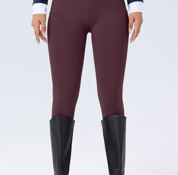 High Waist Women's Equestrian Pants with Full Seat Silicone - Non-Slip, Wear-Resistant Breeches | OEM, ODM, and Contract Manufacturing Available | Slim Fit with Pockets for Activewear and Sportswear Wholesale